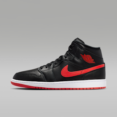 Air Jordan 1 Mid Black/White/University Red DQ8426-005