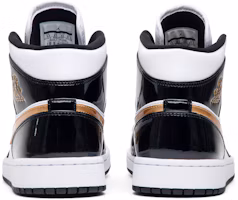Details for Air Jordan 1 Mid Patent 'Black Gold' 852542-007