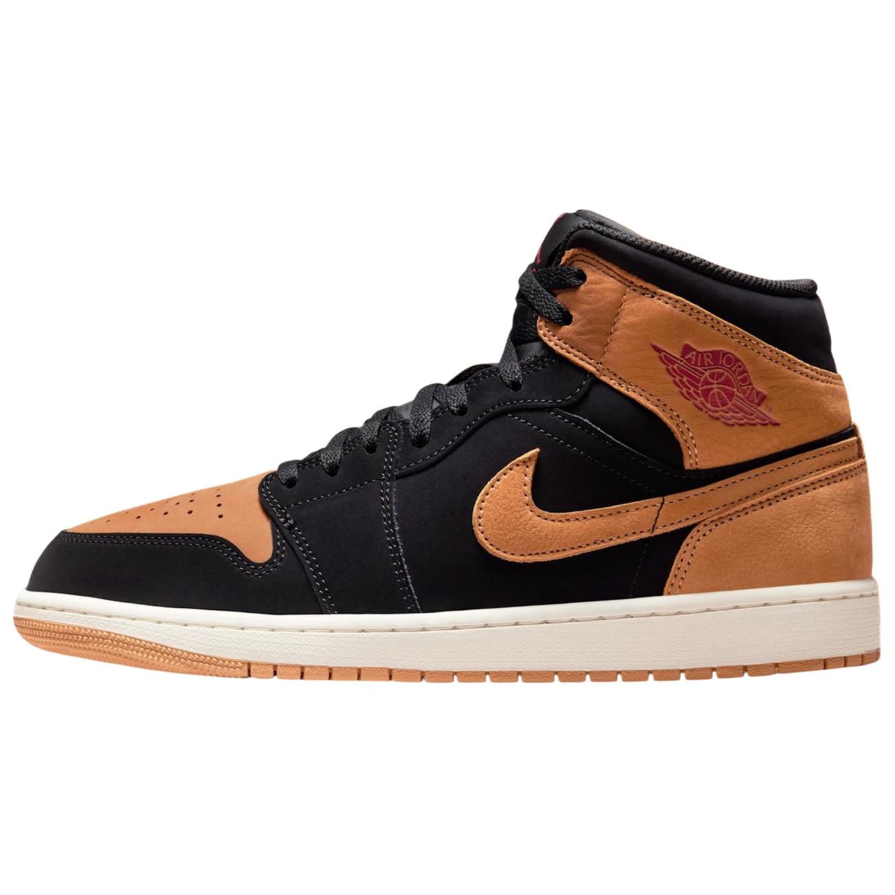 Air Jordan 1 Mid Retro Basketball Shoes Black Brown Durable & Stylish HV4091-002