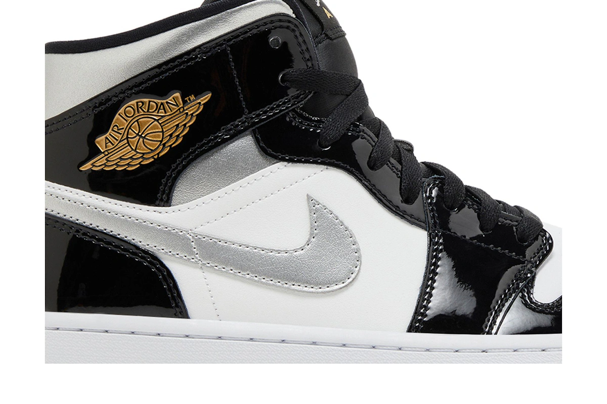 Air Jordan 1 Mid SE 'Black White Metallic Silver'