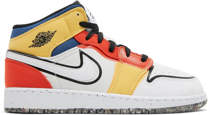 (Grade School) Air Jordan 1 Mid SE 'Multi-Color Canvas' DV1316-100 Buy (Grade School) Air Jordan 1 Mid SE 'Multi-Color Canvas' DV1316-100