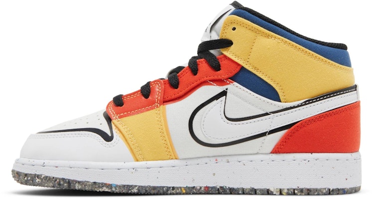 (Grade School) Air Jordan 1 Mid SE 'Multi-Color Canvas' DV1316-100 Lookbook (Grade School) Air Jordan 1 Mid SE 'Multi-Color Canvas' DV1316-100