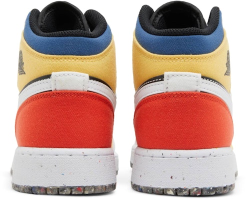 (Grade School) Air Jordan 1 Mid SE 'Multi-Color Canvas' DV1316-100 Details for (Grade School) Air Jordan 1 Mid SE 'Multi-Color Canvas' DV1316-100