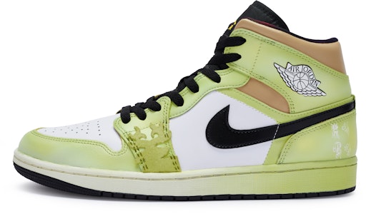 【定製球鞋】Jordan Air Jordan 1 Mid SE 811製造 呦呦鹿鳴 中國風 防滑耐磨 中幫 復古籃球鞋 男款 綠白黃 Buy 【定製球鞋】Jordan Air Jordan 1 Mid SE 811製造 呦呦鹿鳴 中國風 防滑耐磨 中幫 復古籃球鞋 男款 綠白黃