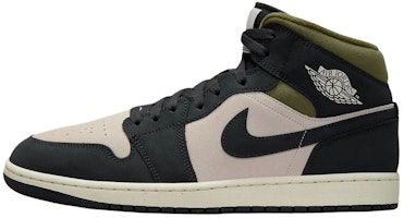 Air Jordan 1 Mid SE Basketball Shoes Beige/Black/Green Retro Classic. HV4091-102 Air Jordan 1 Mid SE Basketball Shoes Beige/Black/Green Retro Classic. HV4091-102
