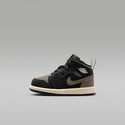 Air Jordan 1 Mid SE Black/Light Wild Mango/Muslin/Olive Gray IB7054-002