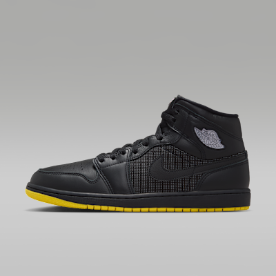 Air Jordan 1 Mid SE Black/Optic Yellow/Silver IO2052-001