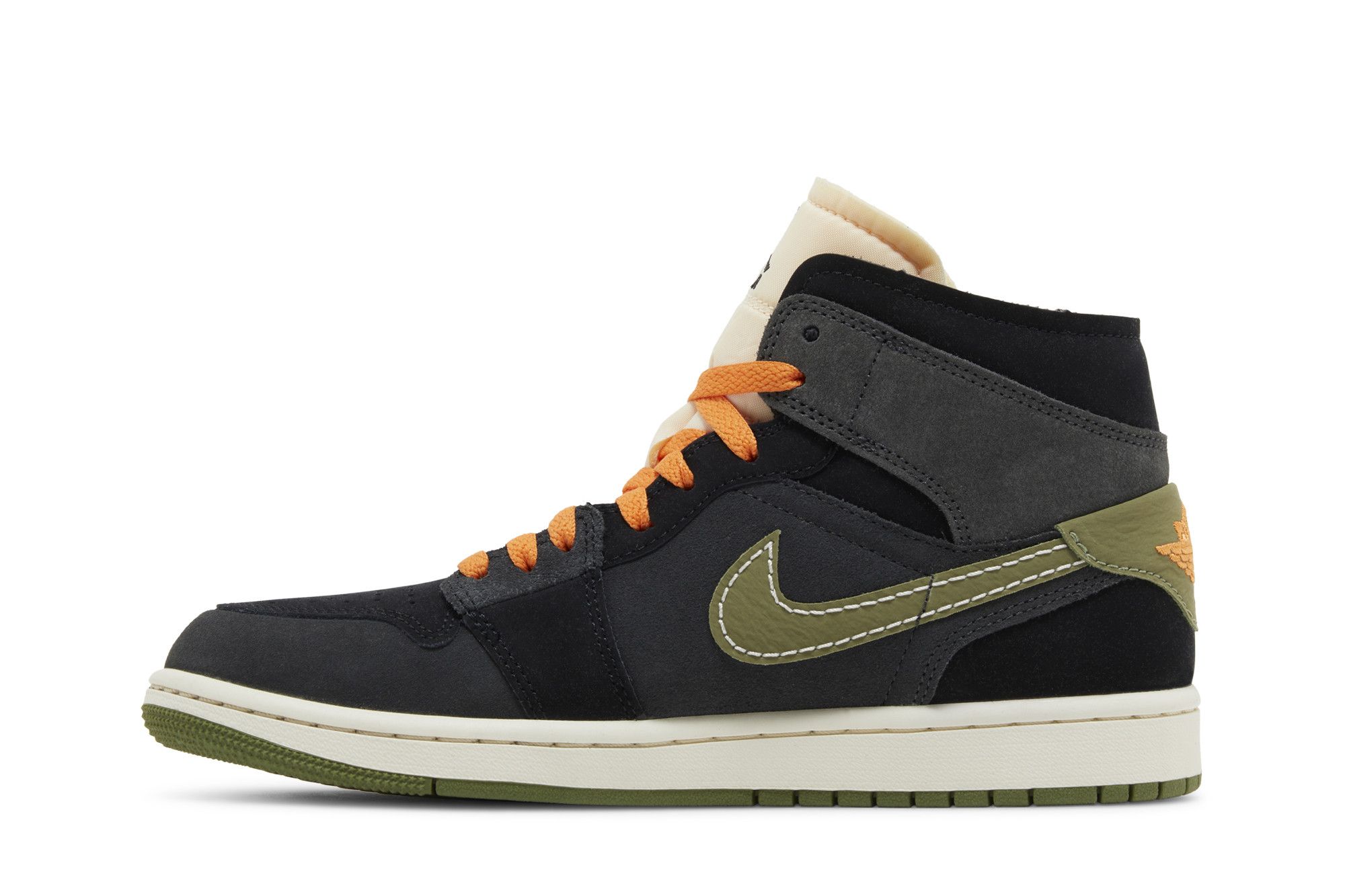 Lookbook Air Jordan 1 Mid SE Craft ''Anthracite Sky J Light Olive'' in het Nederlands FD6817-003