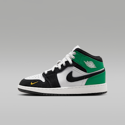 Air Jordan 1 Mid SE Summit White/Lucky Green/University Gold/Black II1254-100