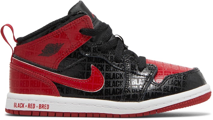 Red and black jordans for best sale toddlers