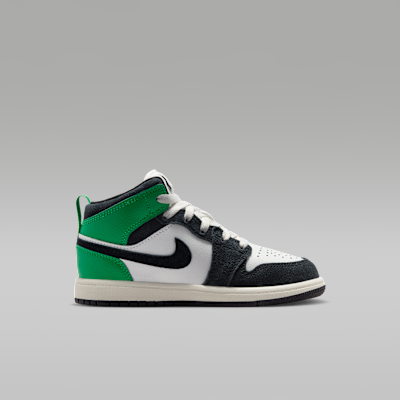 Lookbook Air Jordan 1 Mid Blanco Summit/Verde Lucky/Oro University/Negro II1252-100