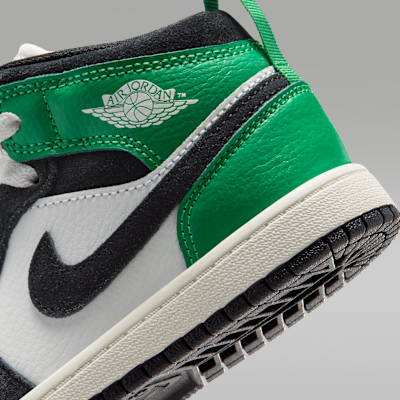 Cheap Air Jordan 1 Mid Blanco Summit/Verde Lucky/Oro University/Negro II1252-100