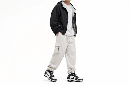 Order Air Jordan 1 Mid TD 足球鞋 '黑白' 2023 FJ6805-100