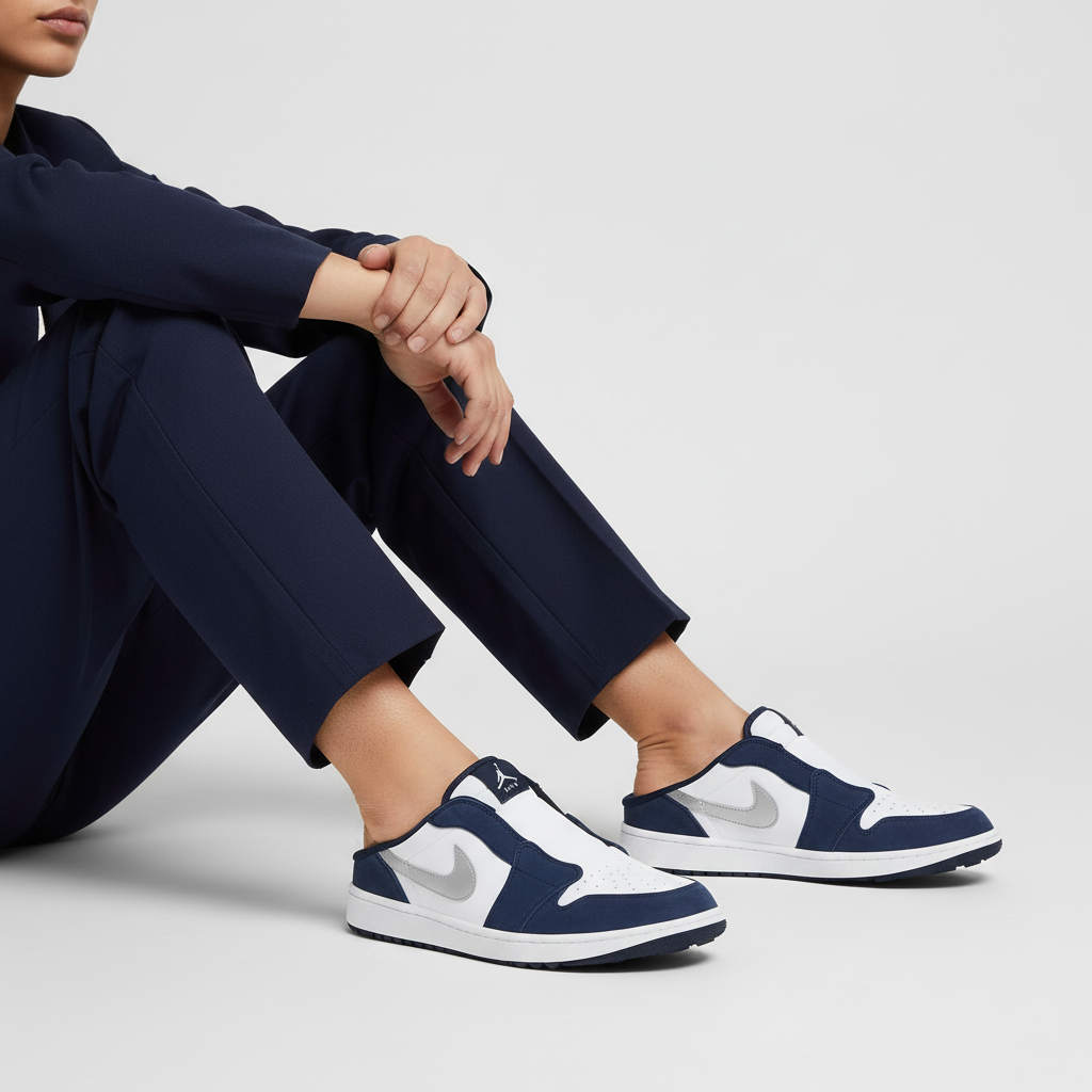 Order Air Jordan 1 Mule Golf 'Midnight Navy' untuk Lelaki FJ1214-102