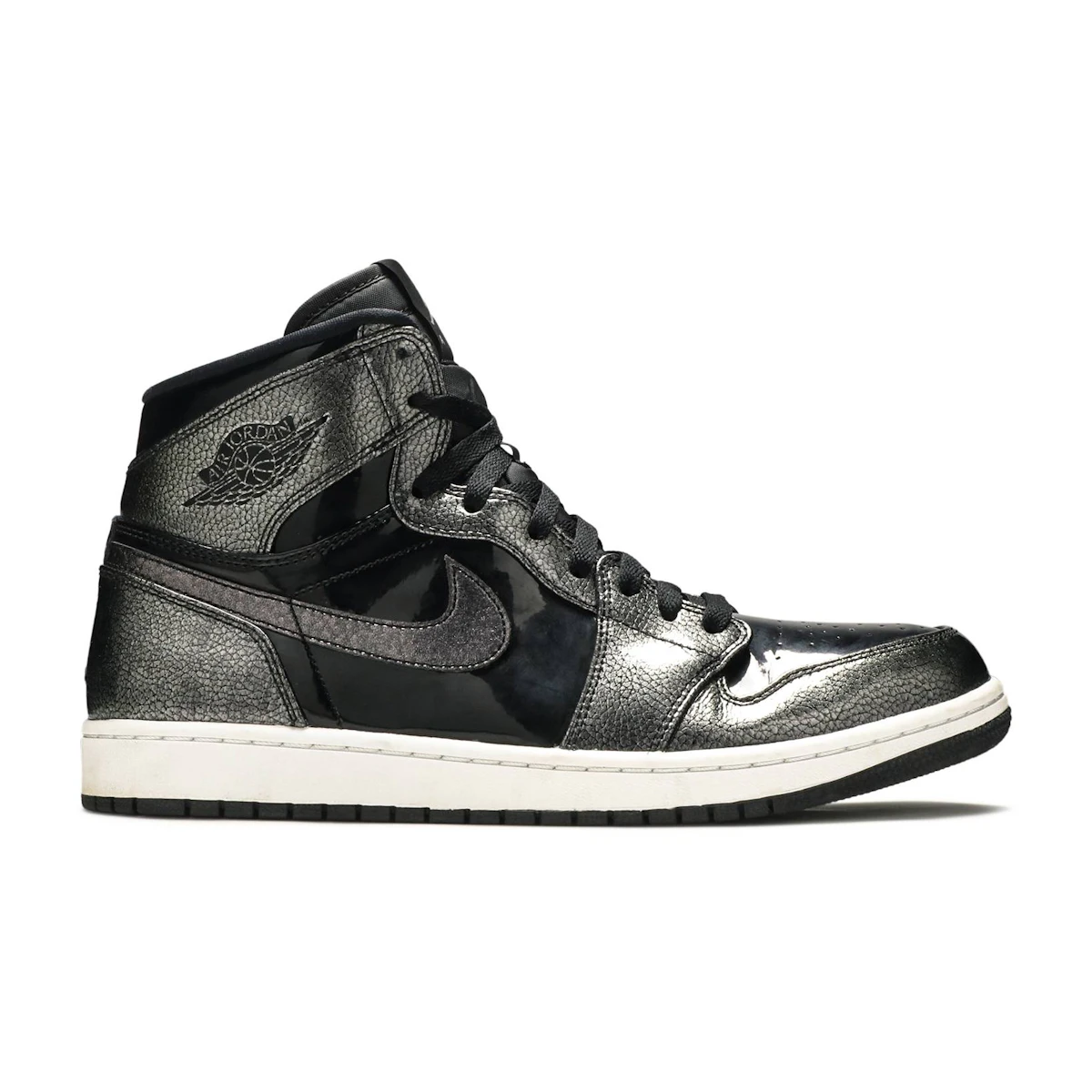 All black patent leather jordan 1 shop