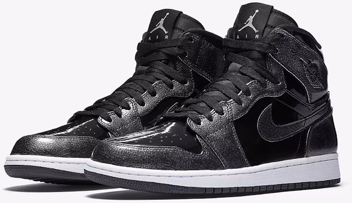 All black patent hot sale leather jordan 1