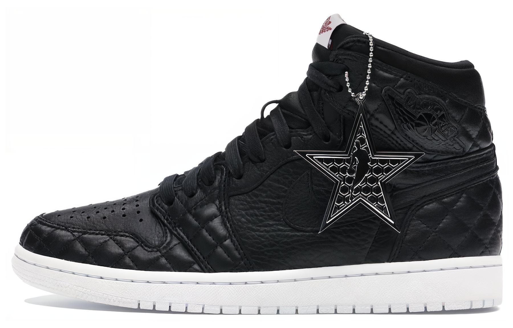 Buy 喬丹 Air Jordan 1 MJ設計 限量版 慈善 防滑耐磨 高筒 復古籃球鞋 男女款 黑色