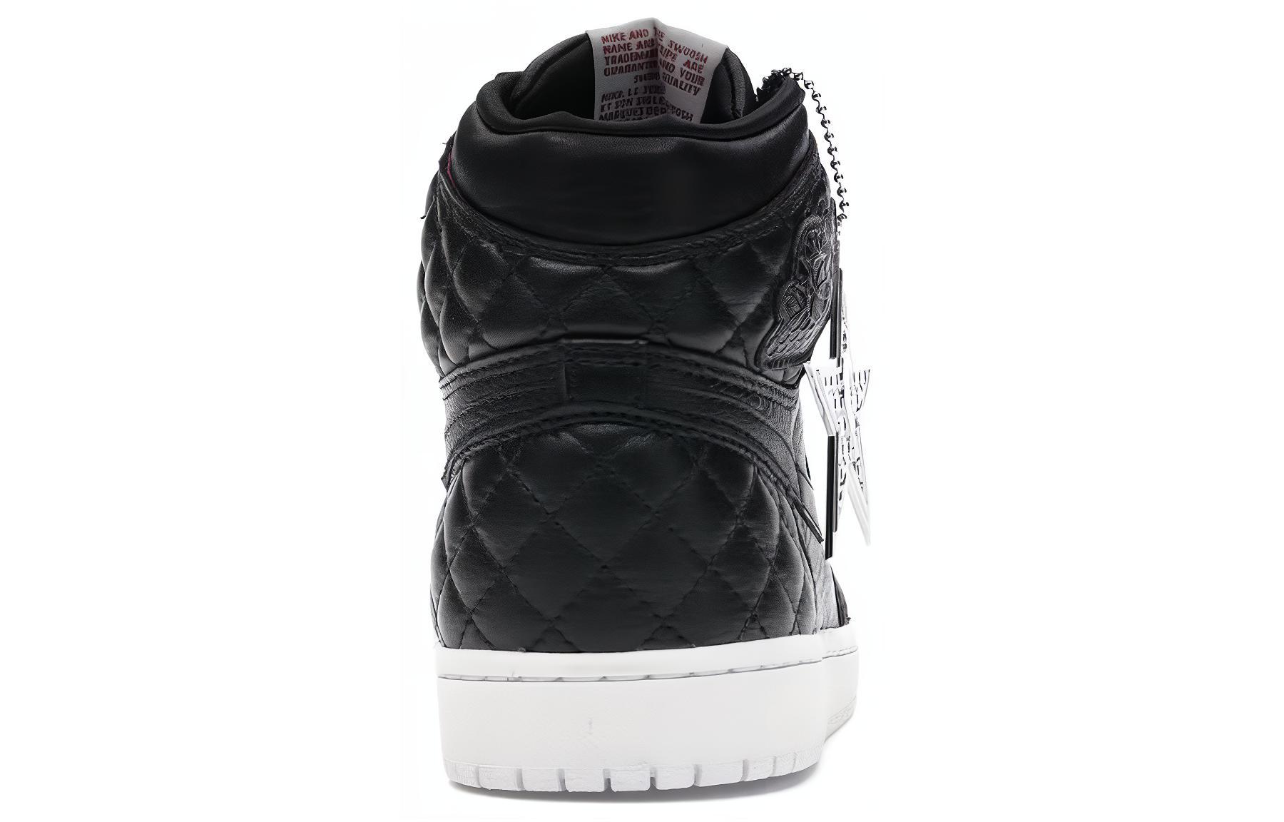 Shop 喬丹 Air Jordan 1 MJ設計 限量版 慈善 防滑耐磨 高筒 復古籃球鞋 男女款 黑色