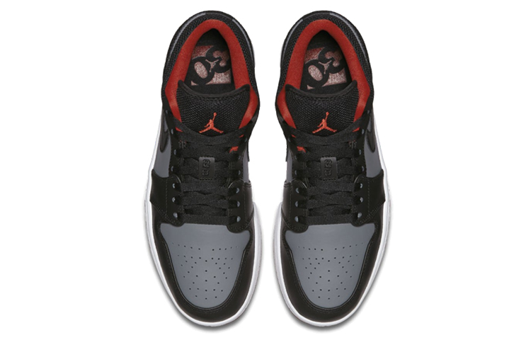 Shop Air Jordan 1 復刻低筒 '黑紅灰' 553558-020