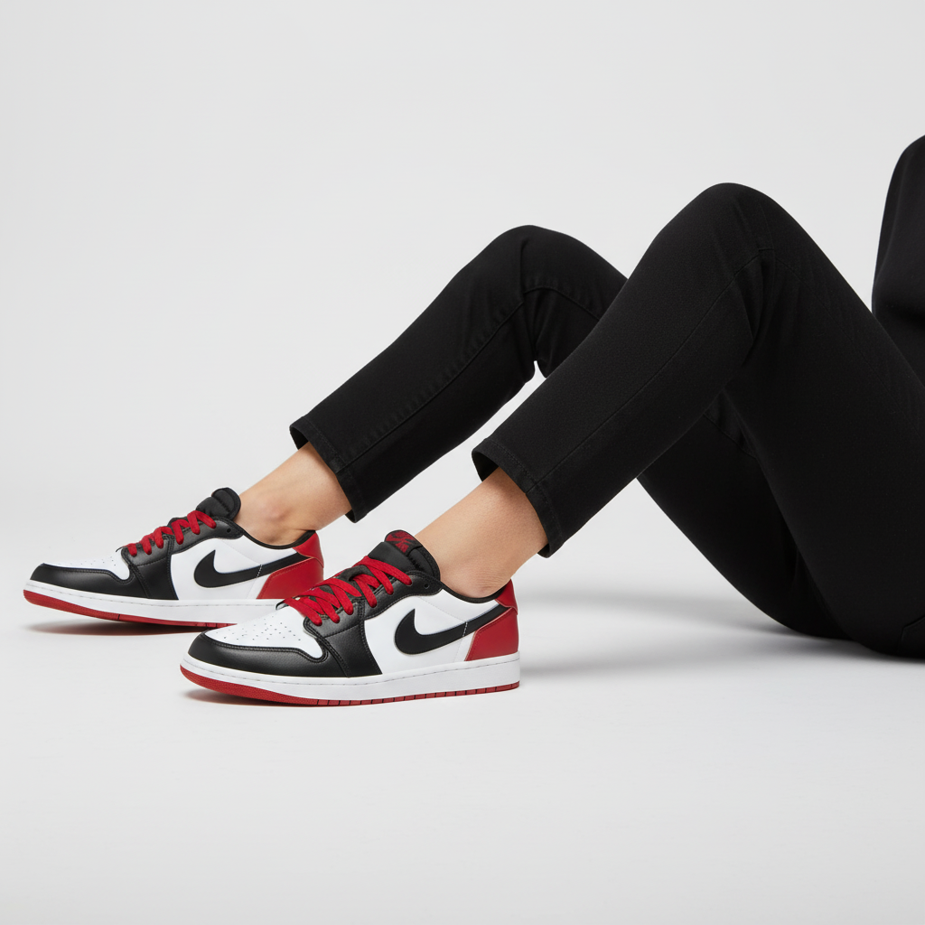 Order Air Jordan 1 Retro Low OG 'Black Toe' Hitam Merah. CZ0790-106
