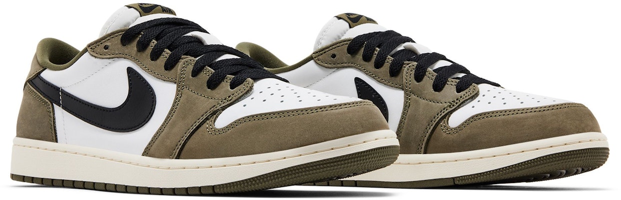 Air Jordan 1 Retro Low OG ''Medium Olive'' Lelaki Wanita Sneakers HQ6998-200 2
