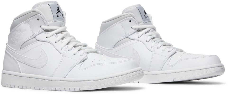 Air jordan 1 hot sale mid white white black