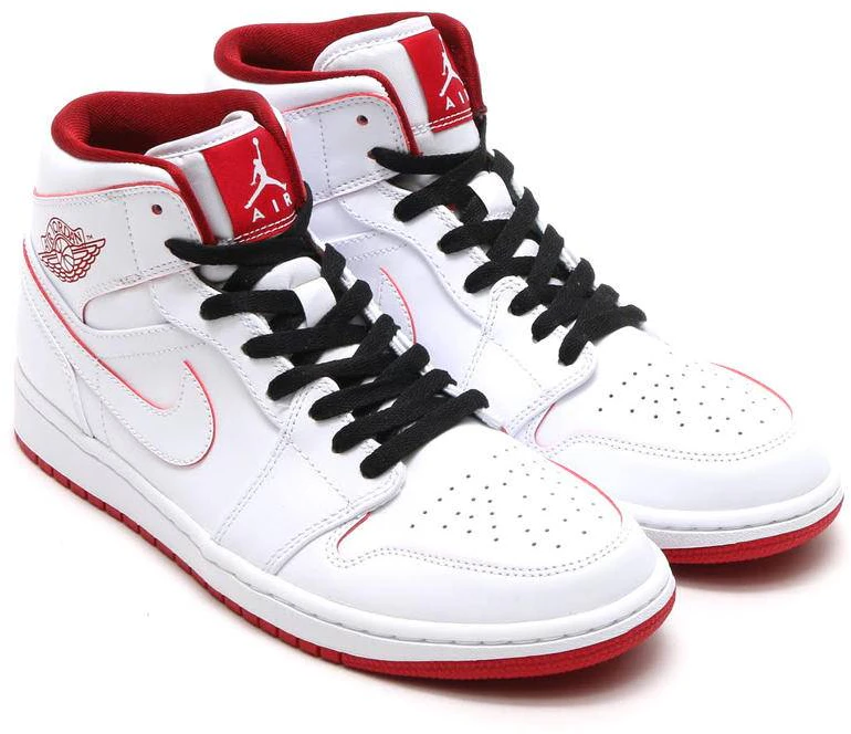Air jordan 1 best sale mid white gym red