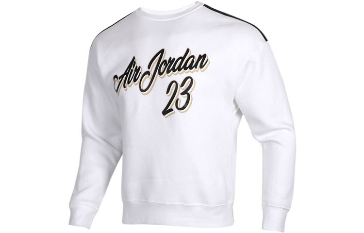 Air Jordan 23 Remastered White Retro Letter Print Pullover Sweatshirt Men CT6283-100