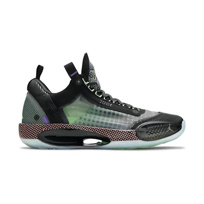 Jordan 34 Low 'Black Vapor Green Bleached Coral'