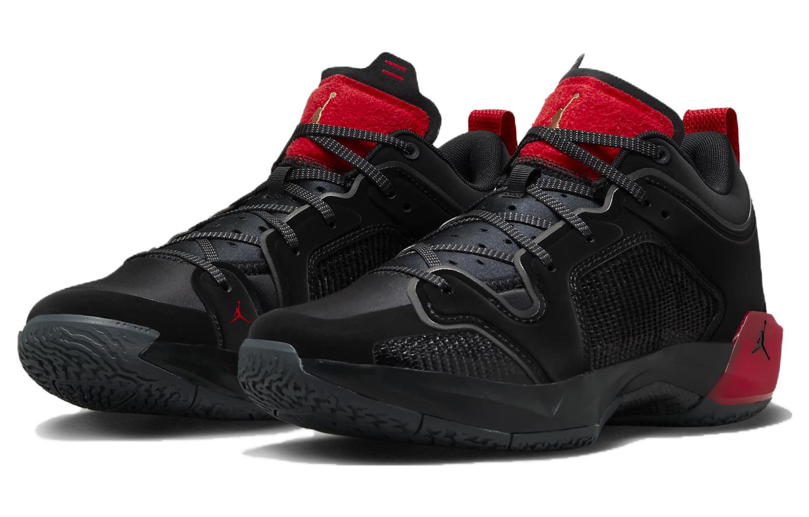 Shop Air Jordan 37 Low PF 'Hitam/Merah Universitas/Abu Tua/Emas Metalik' DQ4123-007