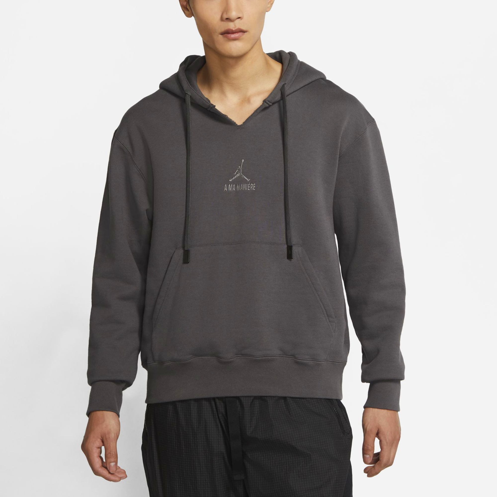 Air Jordan 3 A Ma Maniére Collab Logo Print V-Neck Hoodie Grey (Asia Edition). CV3443-099 圖 5