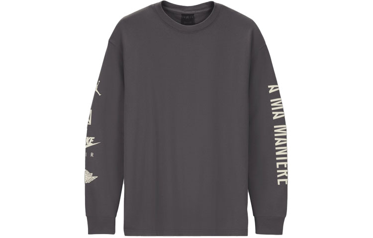 Air Jordan 3 x A Ma Maniére Logo Crewneck Long Sleeve Tee Grey Retro Style CV3449-099