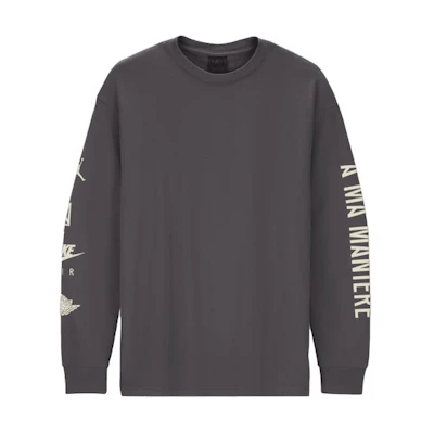 Air Jordan 3 A Ma Maniére Logo Crewneck Long Sleeve Tee Grey Retro Style CV3449-099
