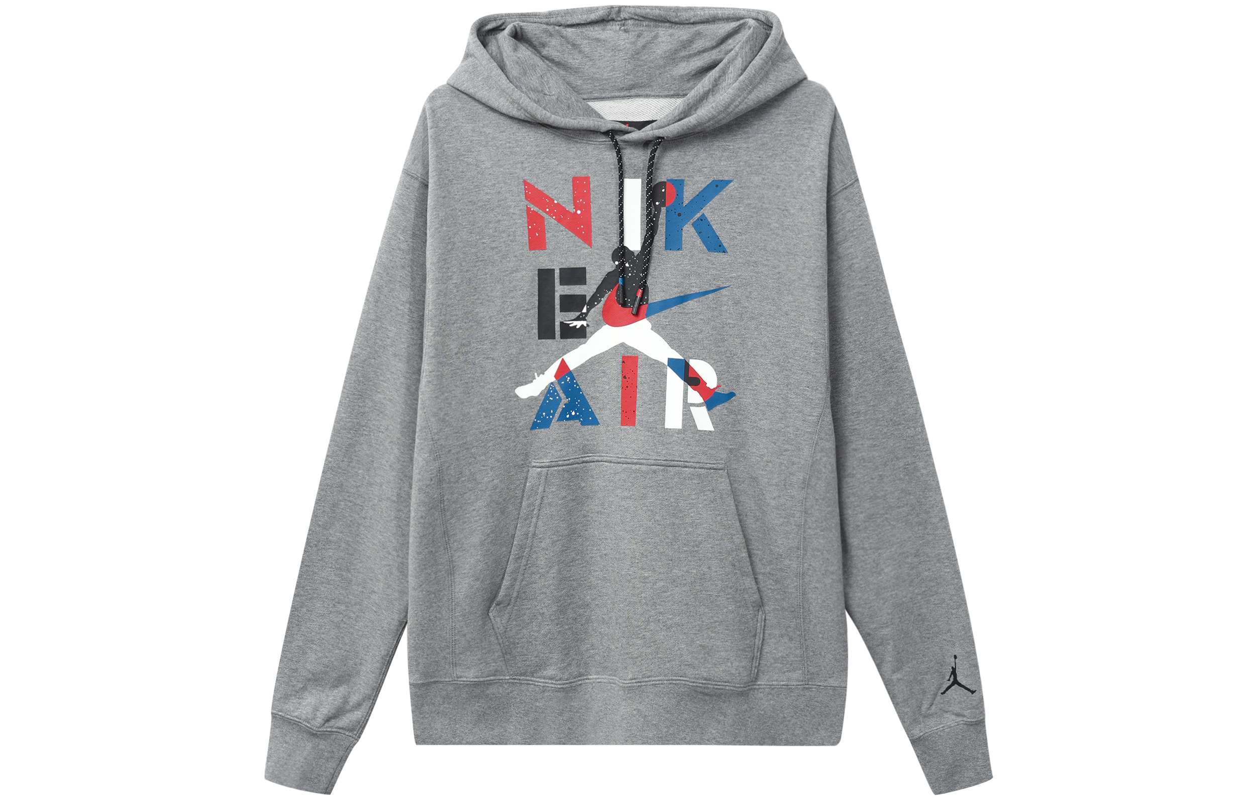 Air Jordan 4 MJ Legacy Pullover Hoodie Grey Logo Print Adjustable Drawstring CQ8292-091