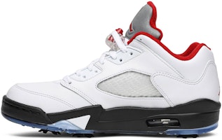 Air Jordan 5 Low Golf 'Fire Red' Sepatu Golf Merah Api CU4523-100 Lookbook Air Jordan 5 Low Golf 'Fire Red' Sepatu Golf Merah Api CU4523-100