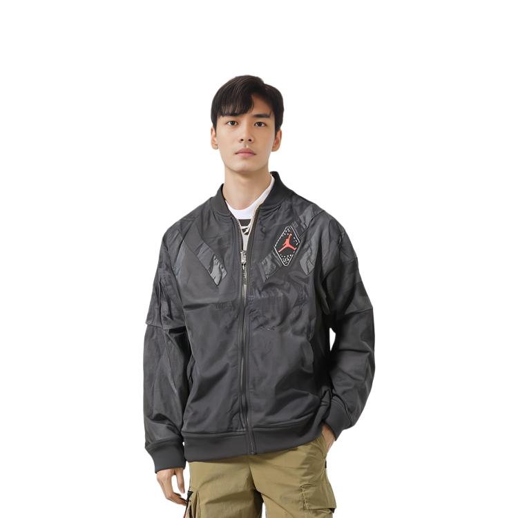 Details for Air Jordan 6 Sport Legacy Nylon Jacket Black Zip Jacket BV5406-010