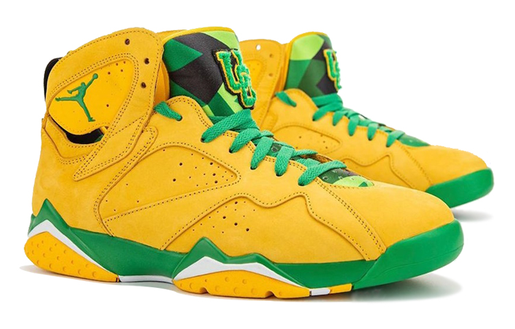 Lookbook Air Jordan 7 Oregon Ducks PE 'Amarillo Verde' AT3375-300