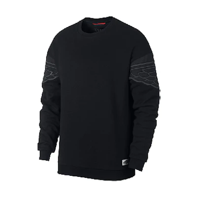 Air Jordan Black Embroidered Wing Logo Pullover Crewneck Sweatshirt AO0427-010