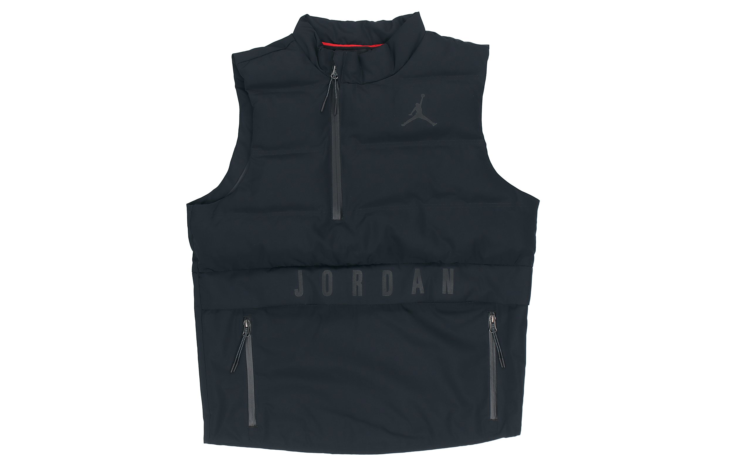 Air Jordan Black Half-Zip Slim Fit Sports Casual Cotton Vest 926478-010