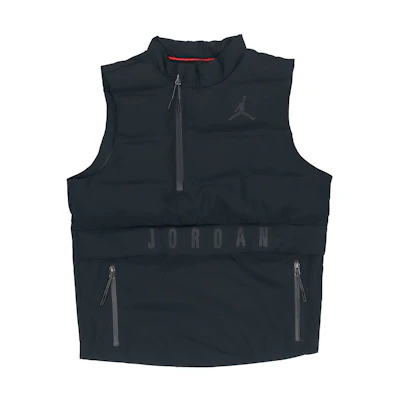 Air Jordan Black Half-Zip Slim Fit Sports Casual Cotton Vest 926478-010