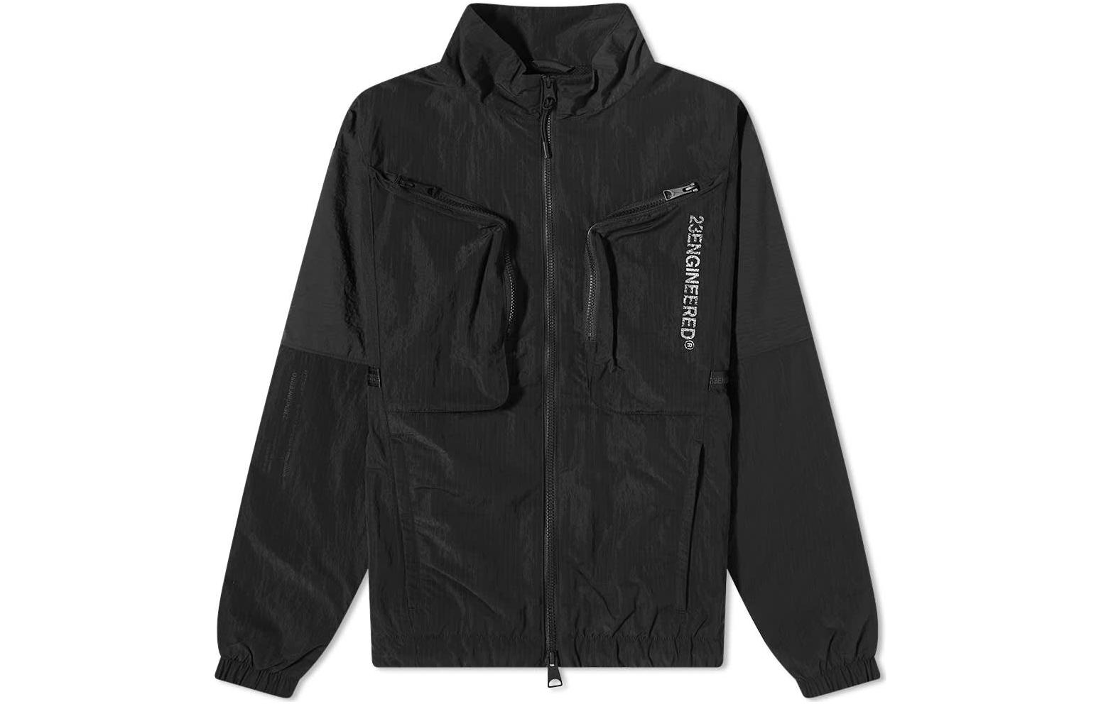 Air Jordan Black Jacket with Solid Logo and Letter Print Design DJ0255-010