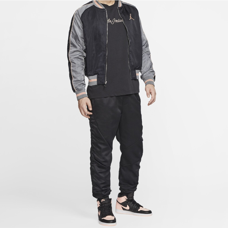 Shop Air Jordan Hitam Jaket Bomber Gaya Track Remastered Souvenir CD5772-010