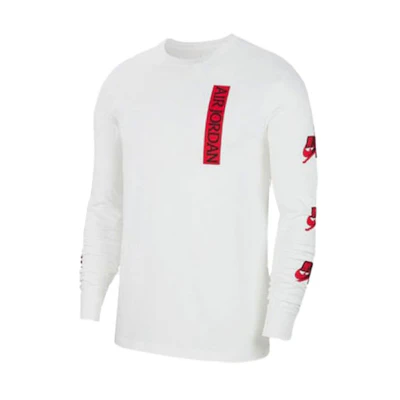 Air Jordan Crewneck Logo Strip White Long-sleeve Sweatshirt CN3504-100