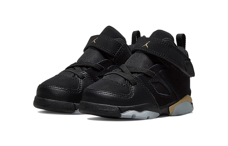 Lookbook (TD) Air Jordan Flight Club '91 Niño Pequeño 'Negro Oro' DM1687-007