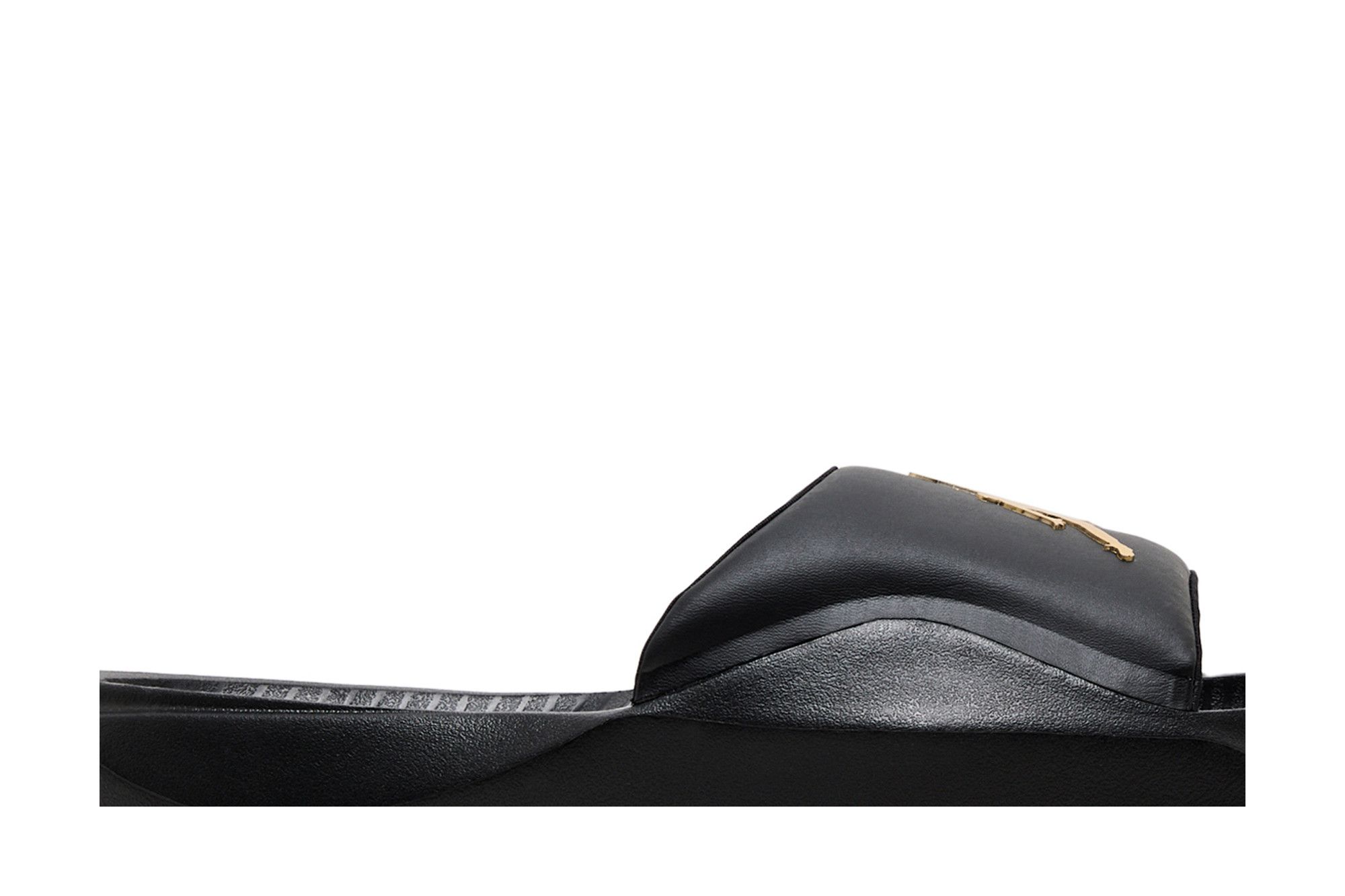 Lookbook Air Jordan Franchise Slide 'Hitam Emas Metalik' HF3263-007