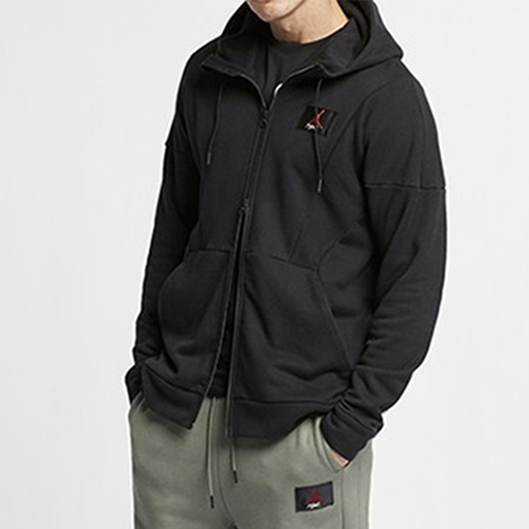 Purchase Air Jordan Jaket Hoodie Zip Penuh Hitam AV2291-010