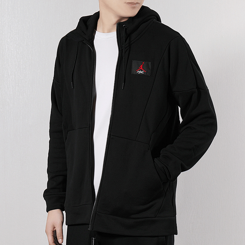 Sizing Air Jordan Jaket Hoodie Zip Penuh Hitam AV2291-010