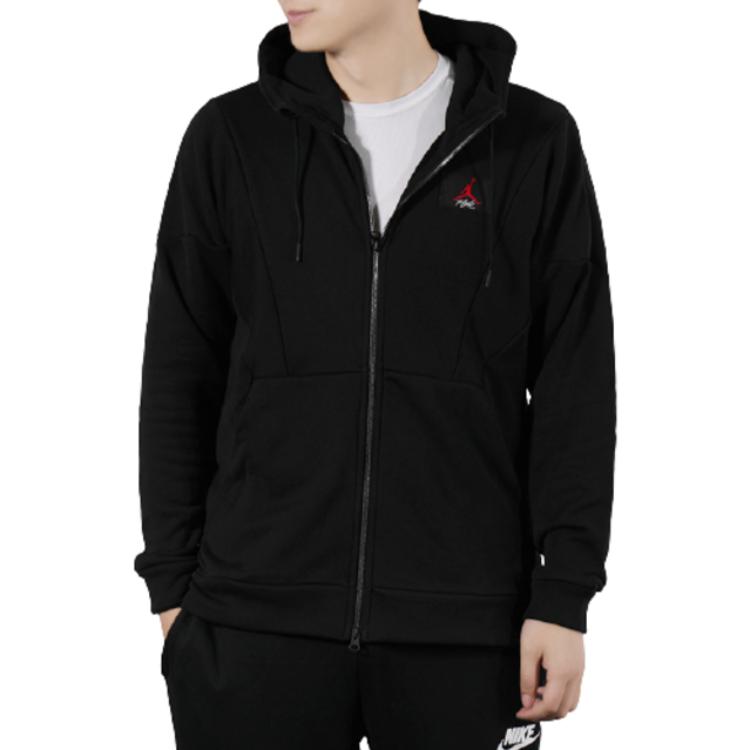 Cheap Air Jordan Jaket Hoodie Zip Penuh Hitam AV2291-010
