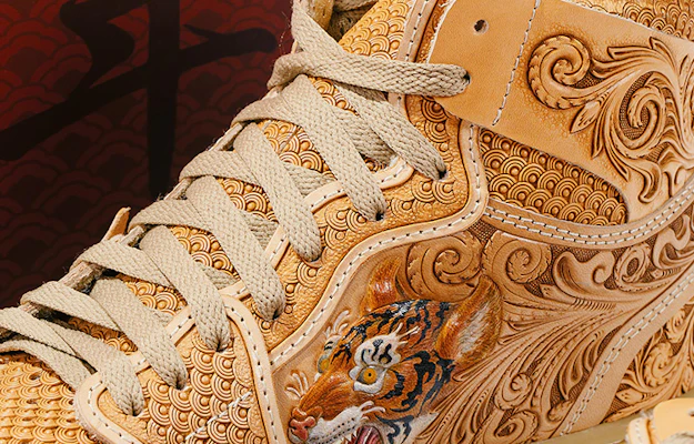 Air Jordan 高帮 '野鹤虎年定制雕刻皮革' YPDZX009 Order Air Jordan 高帮 '野鹤虎年定制雕刻皮革' YPDZX009