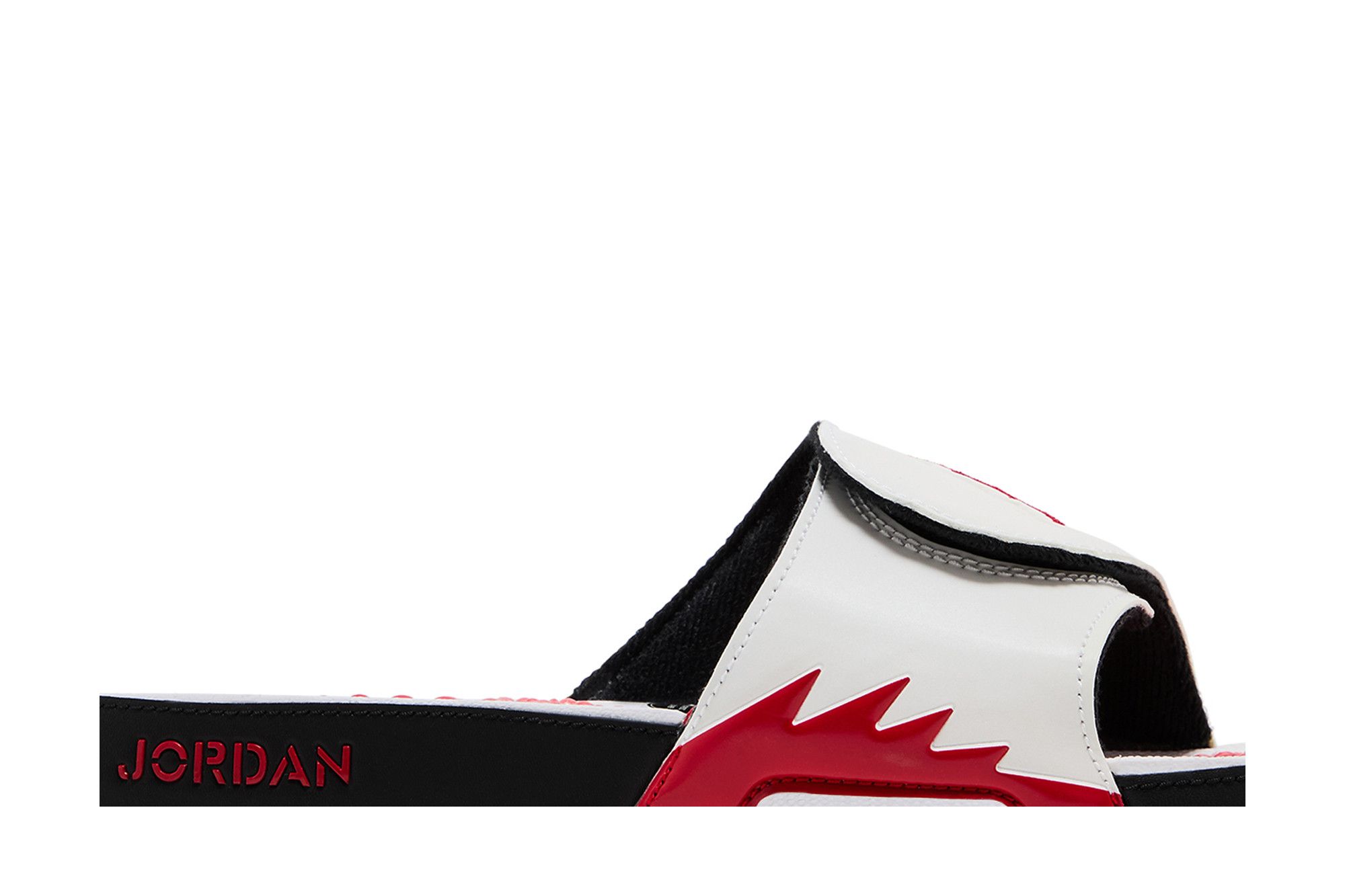 Lookbook Air Jordan Hydro 5 復刻版涼拖鞋 '白色火焰紅' 555501-101
